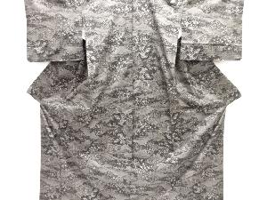 樹木風景模様織り出し本場泥大島紬着物(7マルキ)